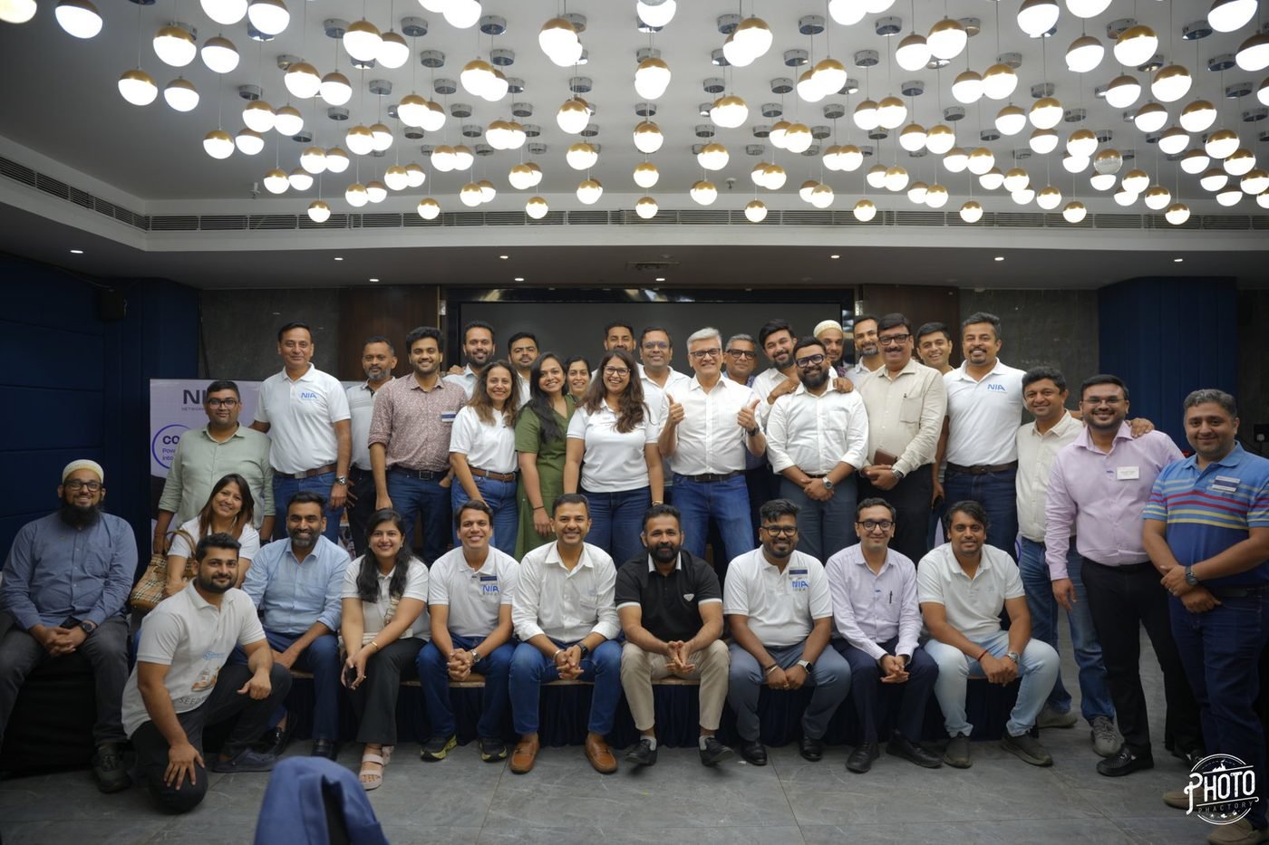 The full group at the end of a session